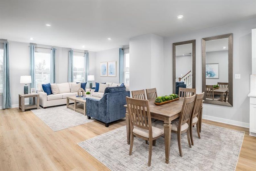 Representative furnished interior of a home built from the Mayer by Ryan Homes in Stowe Branch Townhomes, Charlotte (Image 11).