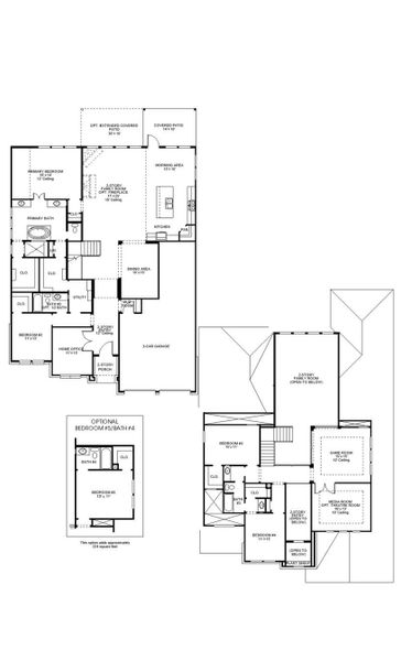 2D floor plan layout of this home in Easton Park 60', Austin, TX (Image 2).