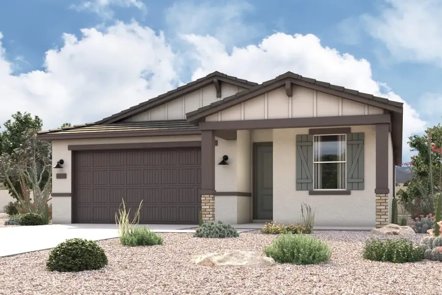 A house with a garage. A house with a garage.