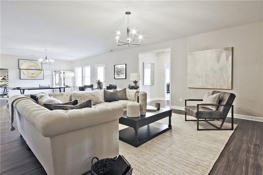 Furnished interior view inside a new home in Courtyards at Traditions, Cumming (Image 40).