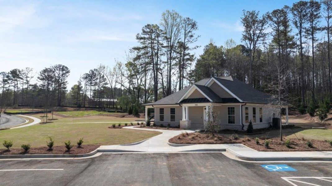 Front exterior of a new home in Fairhaven, Lithia Springs, GA, highlighting curb appeal (Image 38). Front exterior of a new home in Fairhaven, Lithia Springs, GA, highlighting curb appeal (Image 38).