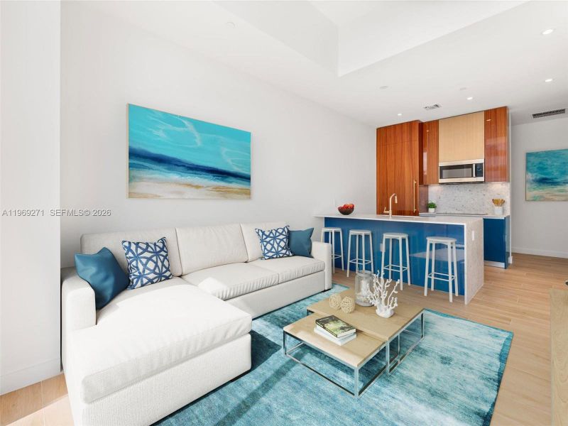 Furnished interior view inside a new home in Mr. C Residences, Miami (Image 7).
