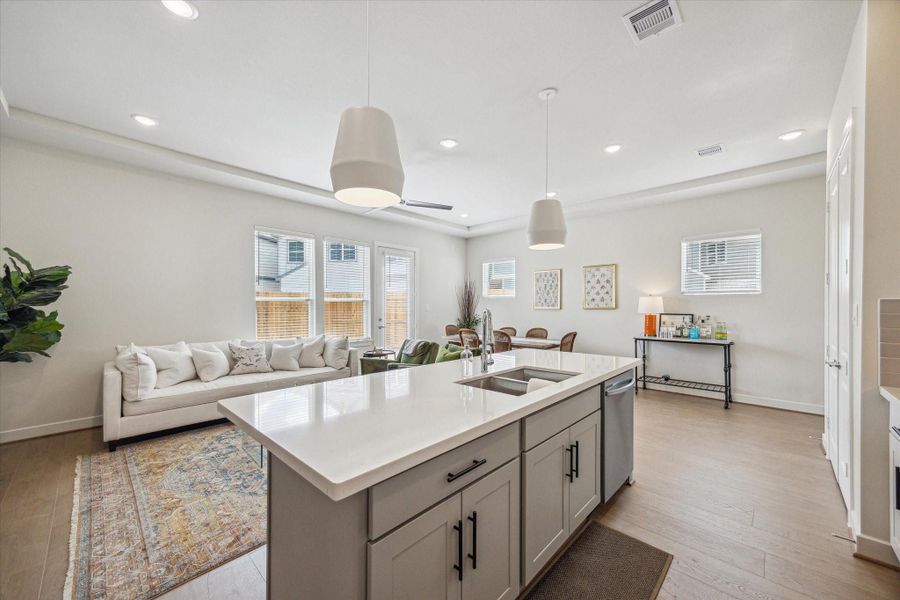 Representative photo showing the community’s model home kitchen. Layout and selections may vary.