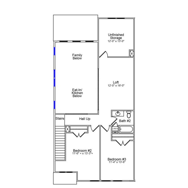 2D floor plan layout of this home in Grand Park, Leland, NC (Image 4).