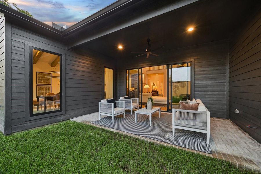 Exterior details and patio area of a home in , Houston (Image 3). Exterior details and patio area of a home in , Houston (Image 3).