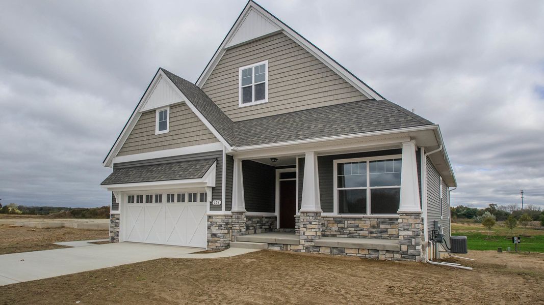 Representative exterior photo of a completed home built from the The Abington by Norfolk Homes in Valleys, Jackson, MI (Image 33).