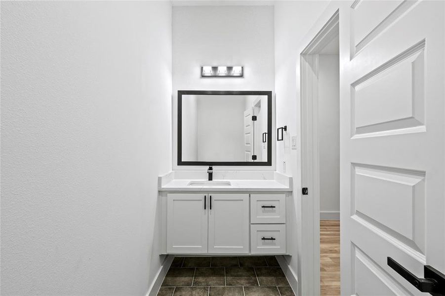 Bathroom featuring vanity