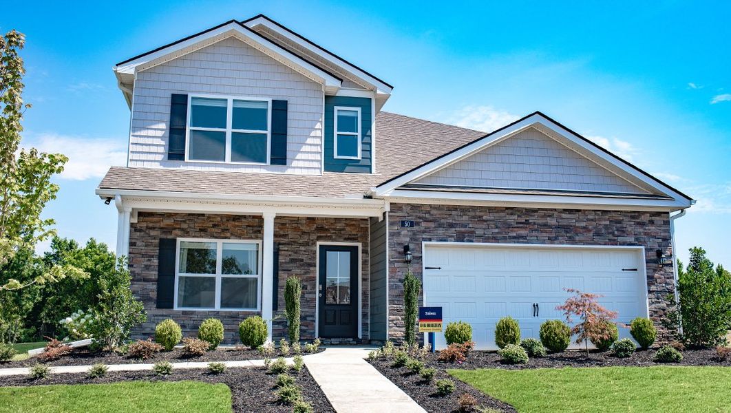 Representative exterior photo of a completed home built from the Salem by D.R. Horton in Shiloh Springs, Jackson, TN (Image 2). Representative exterior photo of a completed home built from the Salem by D.R. Horton in Shiloh Springs, Jackson, TN (Image 2).