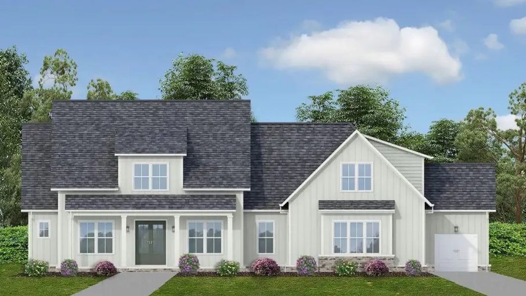 Representative exterior photo of a completed home built from the Camellia by Vision Home Crafters in Old Town Estates, Dacula, GA (Image 1).