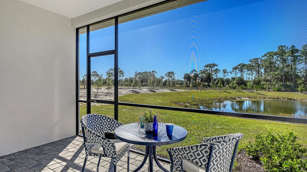 Exterior details and patio area of a home in Grand Park Real Estate and Homes for Sale in Sarasota, FL - Neal Communities, Sarasota (Image 25).