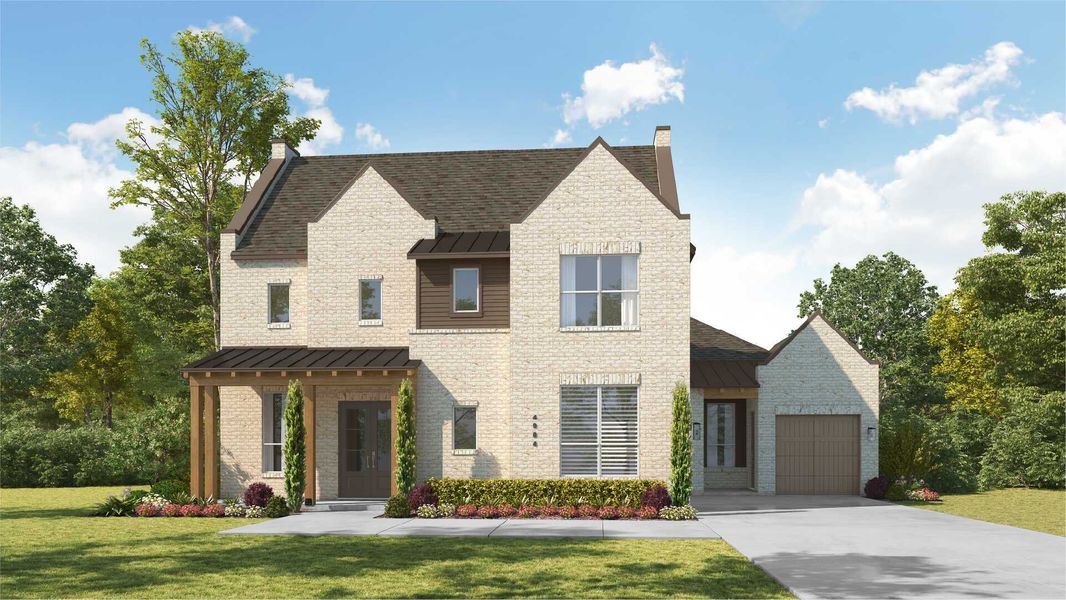 Representative exterior photo of a completed home built from the Siena by Huntington Homes in Kresston 70s, Montgomery, TX (Image 22).