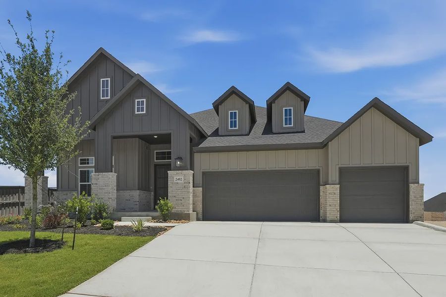 Representative exterior photo of a completed home built from the Kingston by Chesmar Homes in Prominence 60's, San Antonio, TX (Image 26).