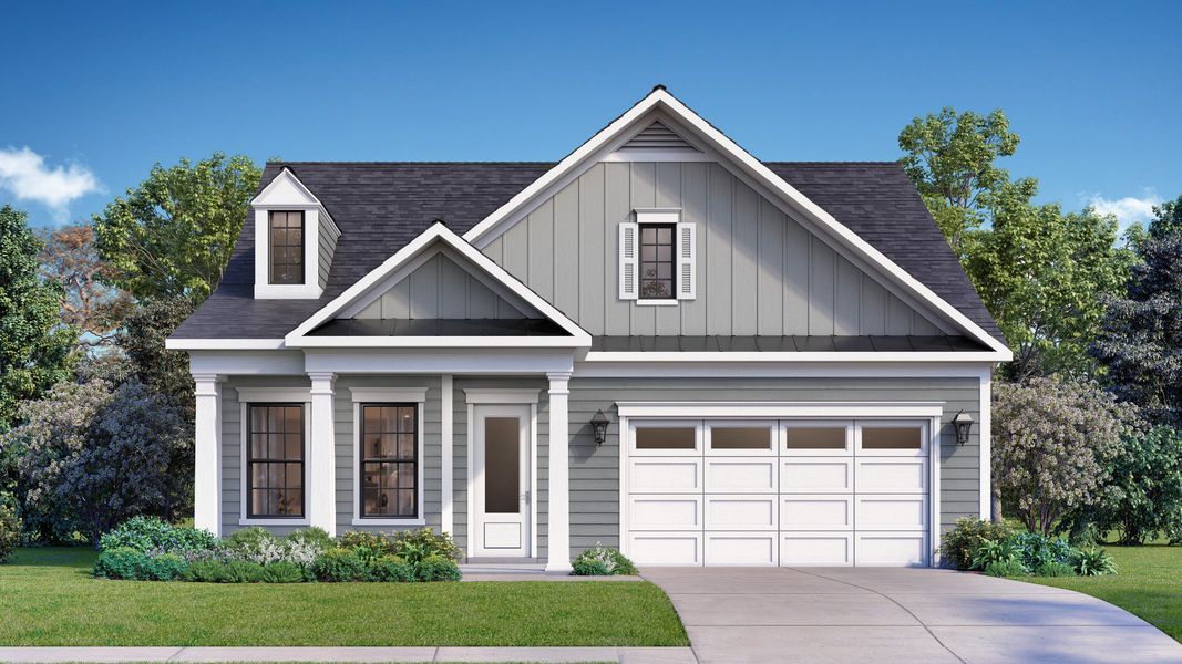 Front exterior of a new home in Brook Run Single Family Homes, Fort Mill, SC, highlighting curb appeal (Image 18). Front exterior of a new home in Brook Run Single Family Homes, Fort Mill, SC, highlighting curb appeal (Image 18).