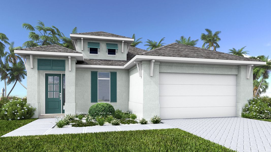Representative exterior photo of a completed home built from the 2011F by Perry Homes in Turnleaf 50', Punta Gorda, FL (Image 1).