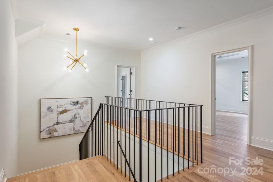 Upstairs landing with custom designed railing