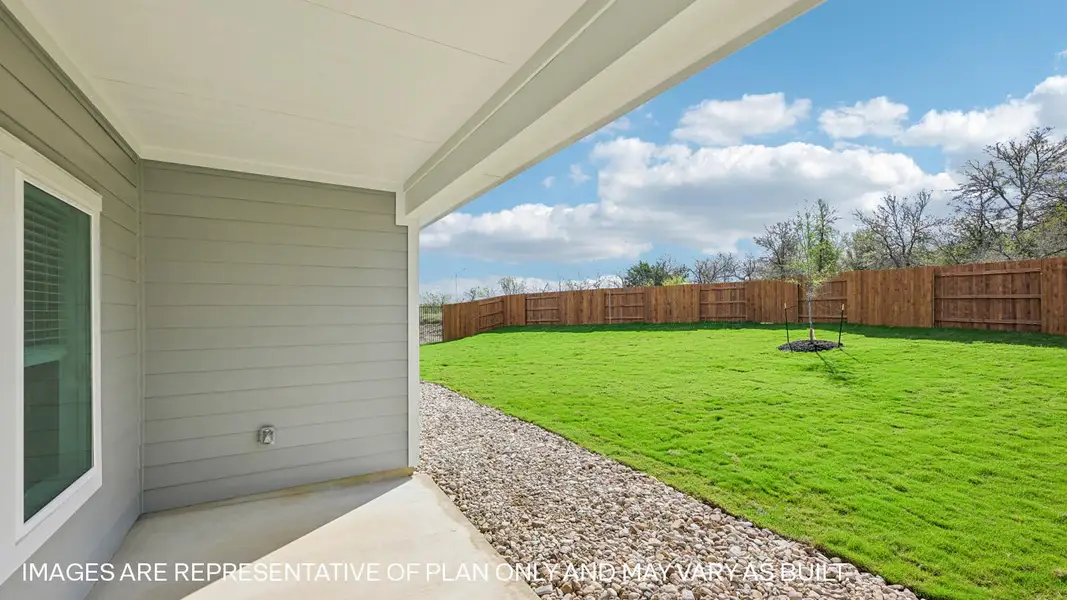 Representative exterior details of a home built from the The Kemah by D.R. Horton in Revelry, Del Valle (Image 4).