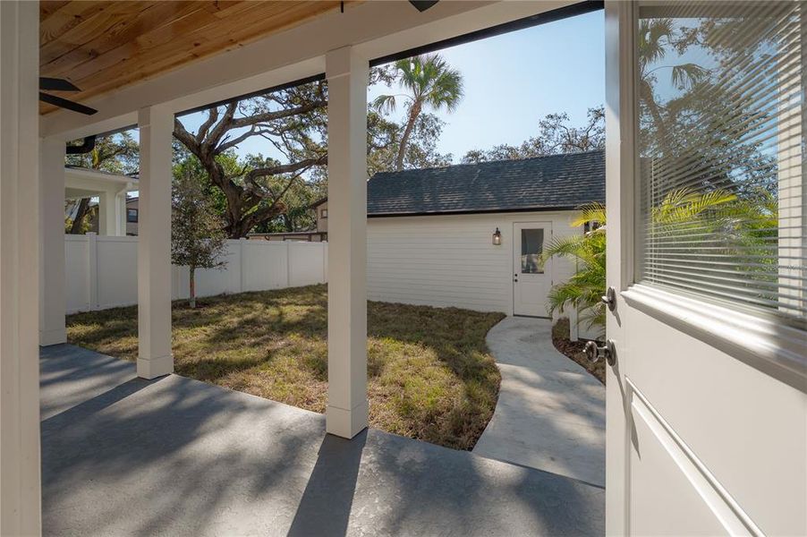 Exterior details and patio area of a home in , Tampa (Image 33).