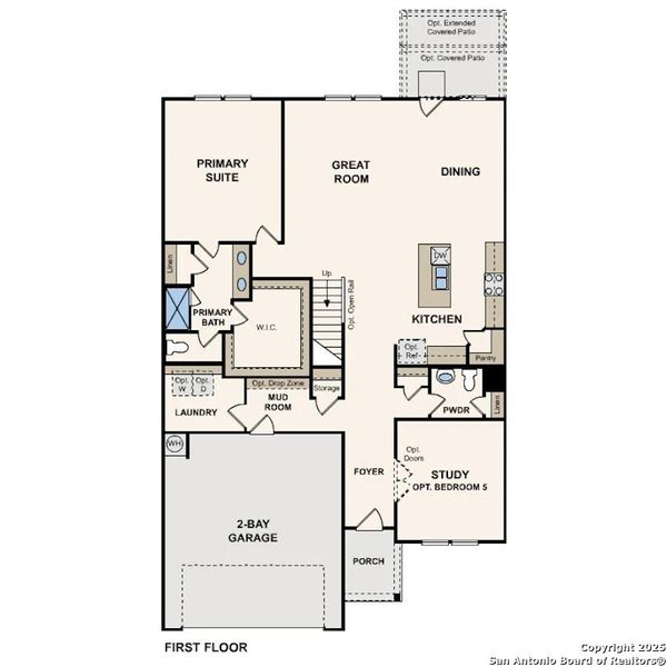 2D floor plan layout of this home in Cinco Lakes, San Antonio, TX (Image 2). 2D floor plan layout of this home in Cinco Lakes, San Antonio, TX (Image 2).
