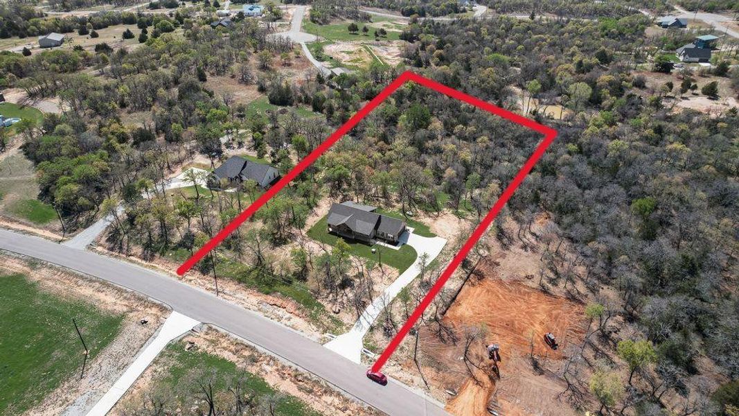 Estimated Property Line. Nearly 3 acres, 2.864 to be exact