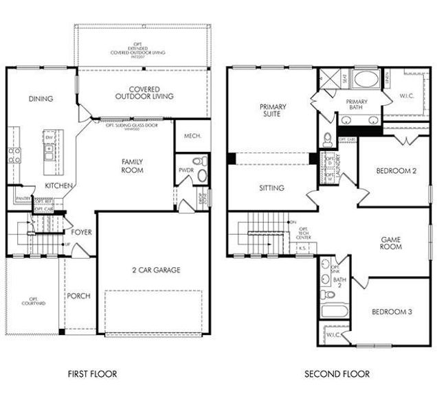 2D floor plan layout of this home in Kemah Crossing - City Series, Kemah, TX (Image 2). 2D floor plan layout of this home in Kemah Crossing - City Series, Kemah, TX (Image 2).