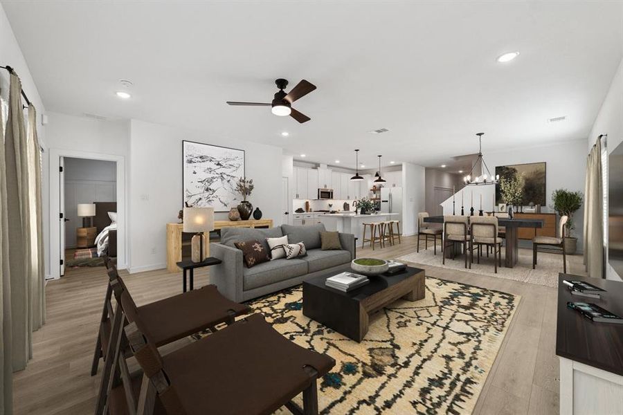 Furnished interior view inside a new home in Aspire at Noble Ridge, Howe (Image 10). Furnished interior view inside a new home in Aspire at Noble Ridge, Howe (Image 10).