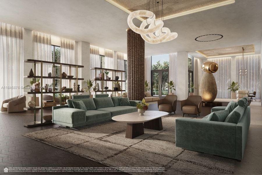 Furnished interior view inside a new home in The Avenue Coral Gables, Coral Gables (Image 12).