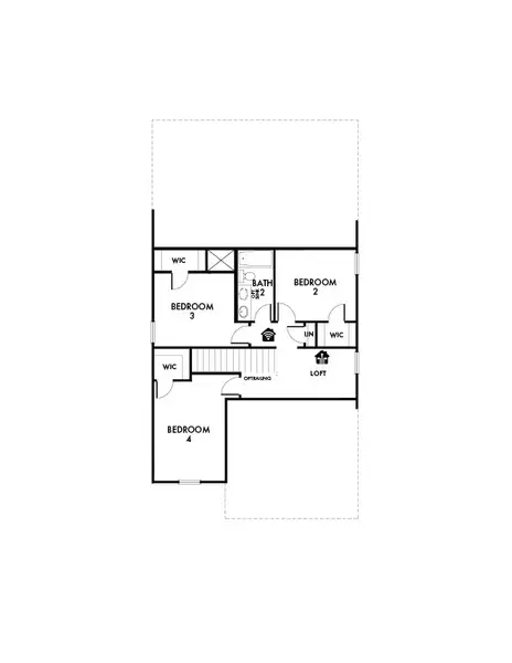 2D floor plan layout for the Oak by Impression Homes in Churchill, Anna, TX (Image 4).