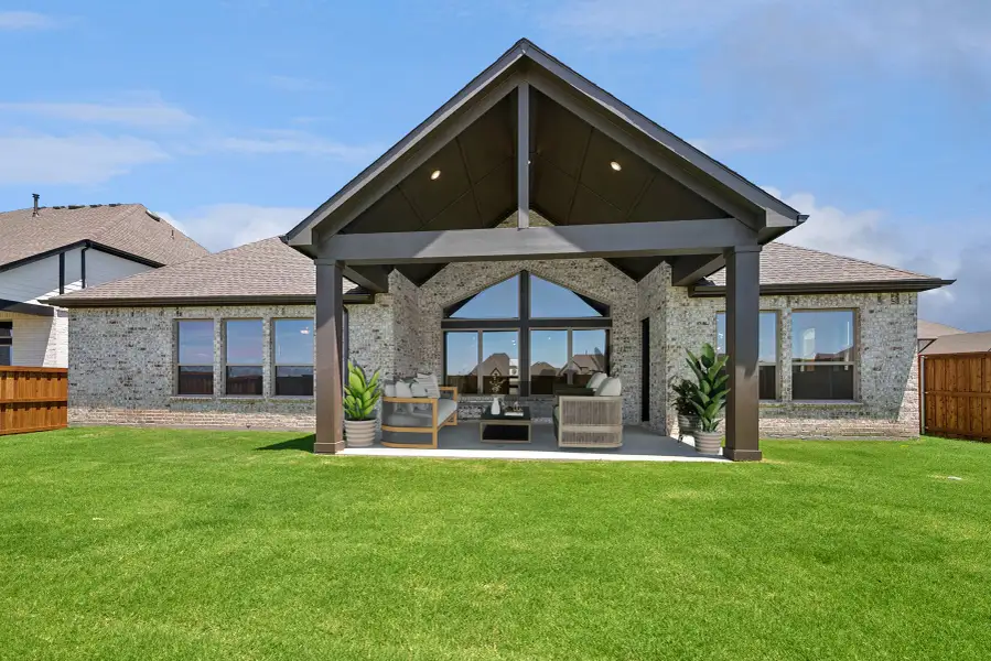 Representative exterior details of a home built from the The Dabney by David Weekley Homes in Northshore at Lakewood Village - Estate Series, Lakewood Village (Image 4).