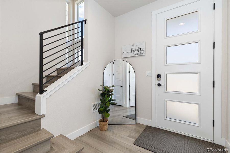 Furnished interior view inside a new home in Haskins Station, Arvada (Image 9). Furnished interior view inside a new home in Haskins Station, Arvada (Image 9).