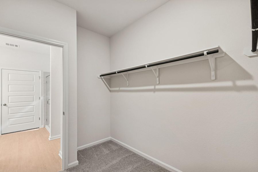 The Georgetown II- Primary Suite Closet. Home under construction, photo used for illustrative purposes only, colors and options will vary.