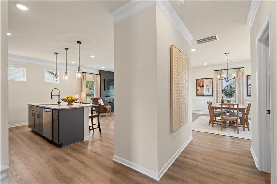 Furnished interior view inside a new home in Chestnut Creek Crossing, Collegedale (Image 3).