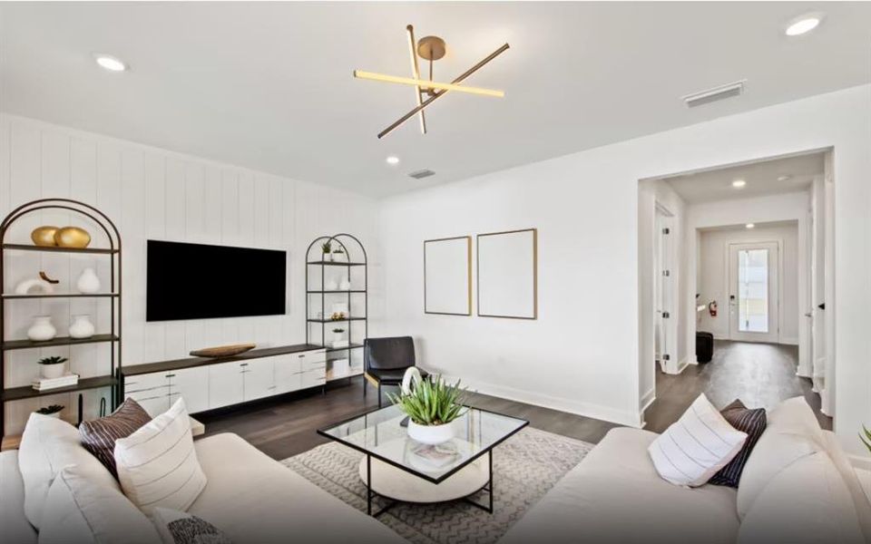 Furnished interior view inside a new home in Linden Grove, Powder Springs (Image 4). Furnished interior view inside a new home in Linden Grove, Powder Springs (Image 4).