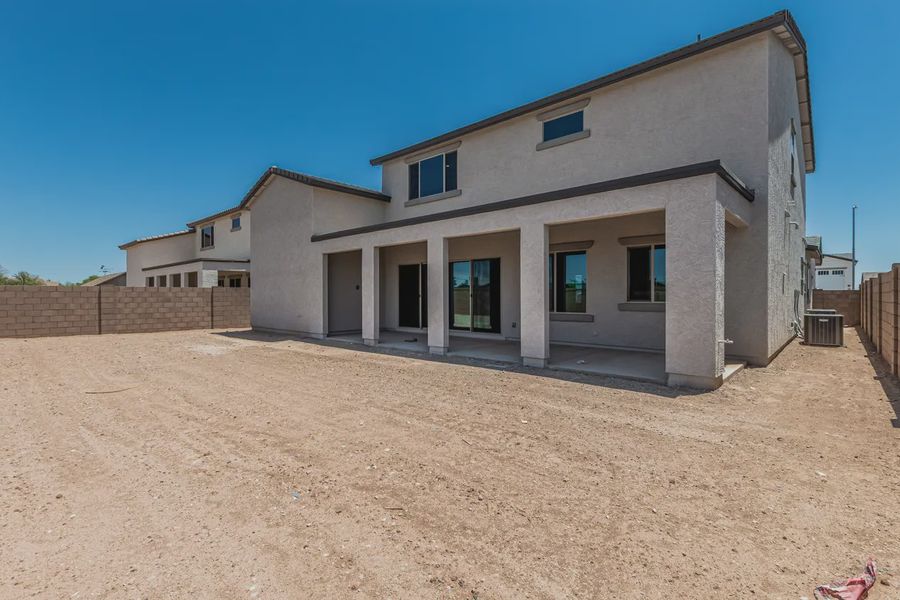 Exterior details and patio area of a home in Valencia at Granite Vista, Waddell (Image 3).