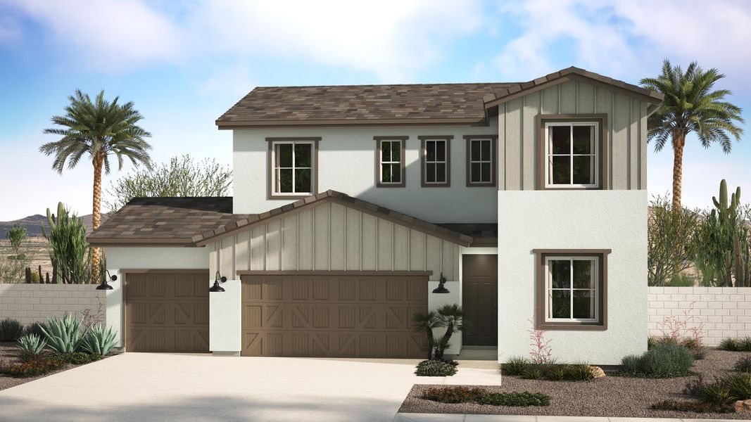 Western Farmhouse Elevation | Malta | Marlowe | New Homes in Glendale, AZ | Landsea Homes