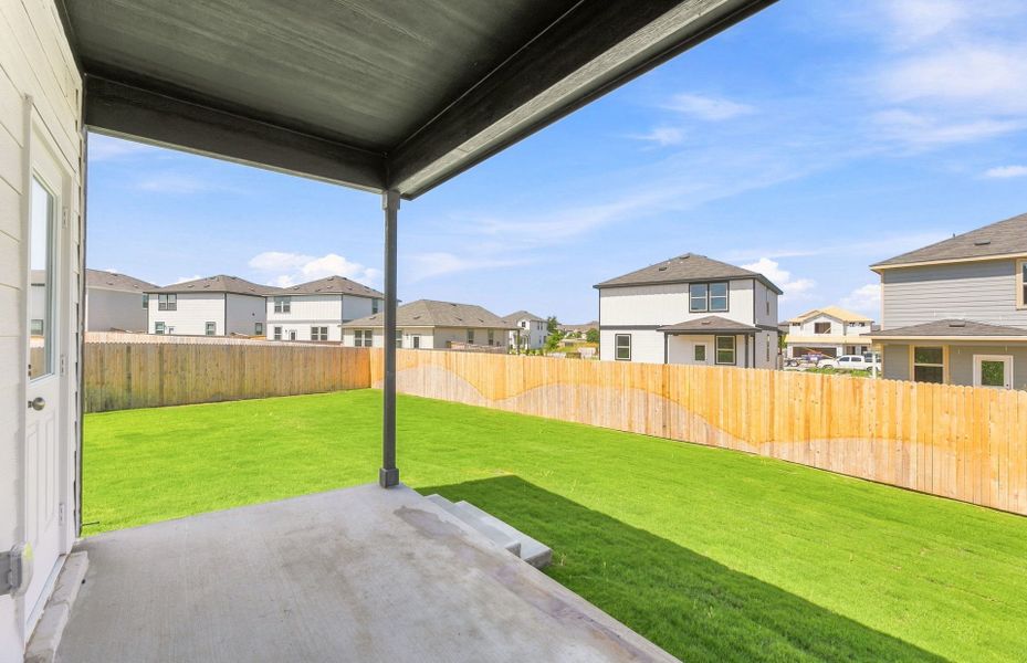 Exterior details and patio area of a home in Sonterra, Jarrell (Image 27).