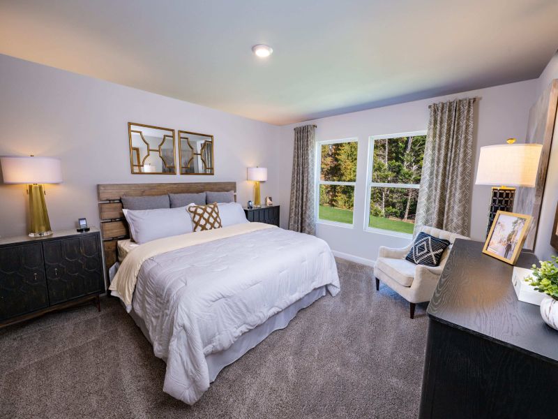 Primary bedroom in the Dakota floorplan at a Meritage Homes community in Spartanburg, SC.