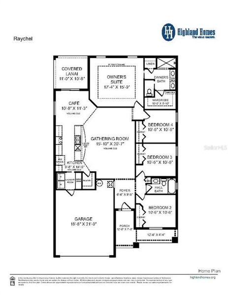 2D floor plan layout of this home in Sunridge Chase, Ruskin, FL (Image 2).