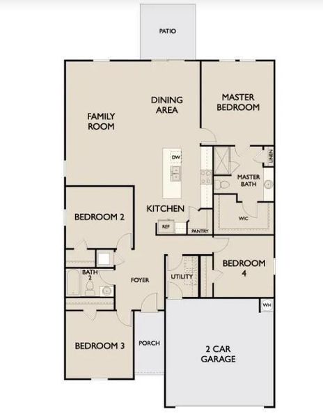 2D floor plan layout of this home in Williams Landing, Waller, TX (Image 2).