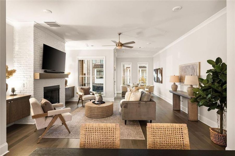 Furnished interior view inside a new home in Towns on Thompson, Alpharetta (Image 39).
