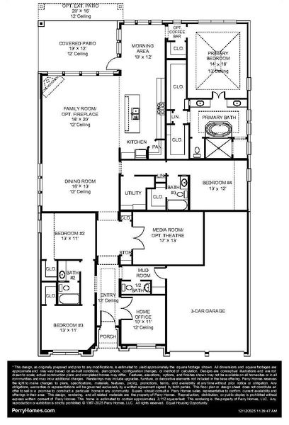 2D floor plan layout of this home in The Highlands, Porter, TX (Image 4).