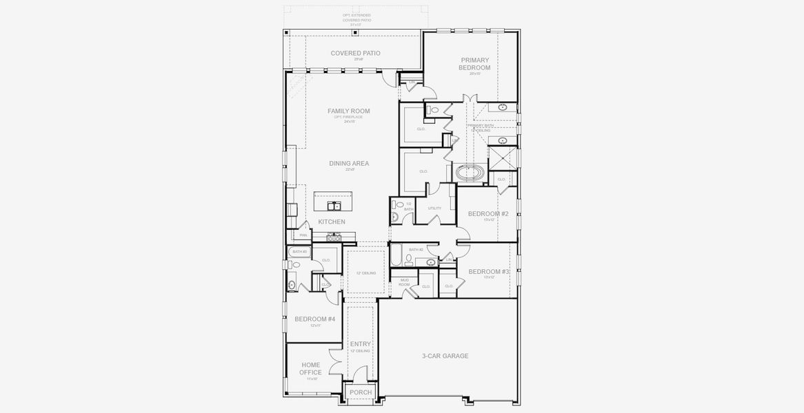 2D floor plan layout for the 2995W by Perry Homes in Sienna 60', Missouri City, TX (Image 3). 2D floor plan layout for the 2995W by Perry Homes in Sienna 60', Missouri City, TX (Image 3).