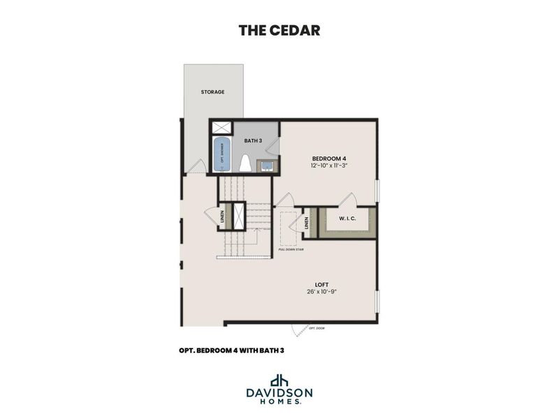 2D floor plan layout for the The Cedar D by Davidson Homes LLC in Morgan Meadows, San Antonio, TX (Image 7). 2D floor plan layout for the The Cedar D by Davidson Homes LLC in Morgan Meadows, San Antonio, TX (Image 7).