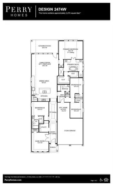 2D floor plan layout of this home in Stonecreek Estates 50', Richmond, TX (Image 5).
