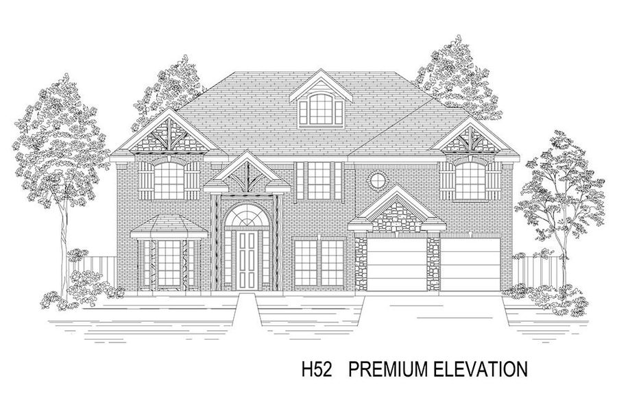 Representative rendering of the exterior for the Remington 2F (w/Media) by First Texas Homes (Image 12).