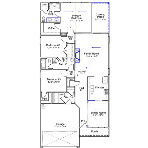 2D floor plan layout of this home in Killians Crossing, Blythewood, SC (Image 3).