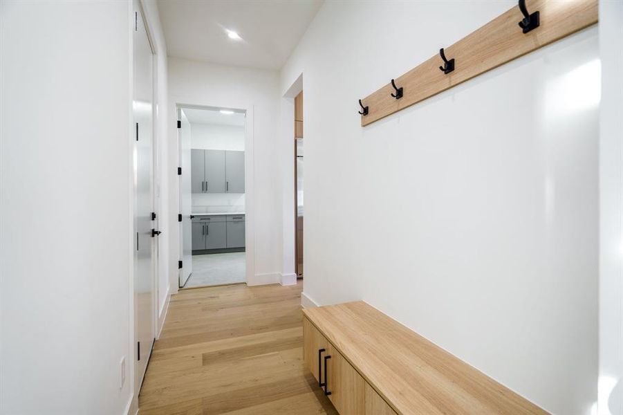 Hallway featuring light hardwood / wood-style floors