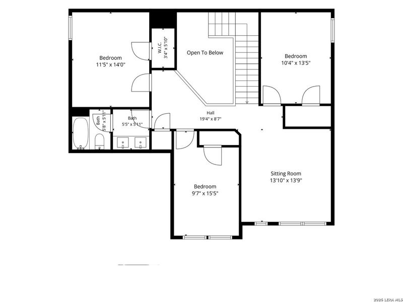 2D floor plan layout of this home in Davis Ranch 60', San Antonio, TX (Image 5).