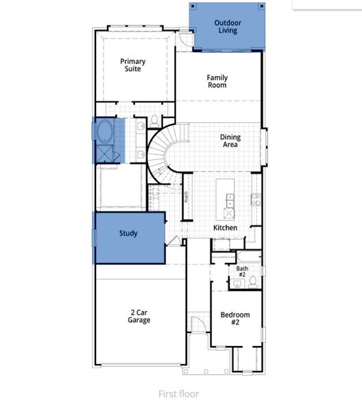 2D floor plan layout of this home in Sandbrock Ranch: 45ft. lots, Aubrey, TX (Image 2). 2D floor plan layout of this home in Sandbrock Ranch: 45ft. lots, Aubrey, TX (Image 2).