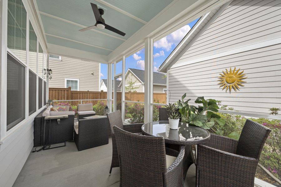 Exterior details and patio area of a home in Midtown at Nexton, Summerville (Image 28).