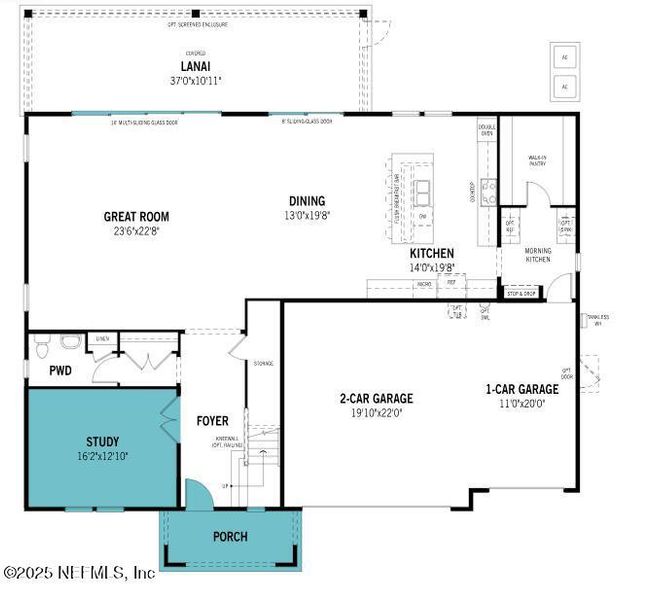 2D floor plan layout of this home in RiverTown - Springs, St. Johns, FL (Image 3). 2D floor plan layout of this home in RiverTown - Springs, St. Johns, FL (Image 3).